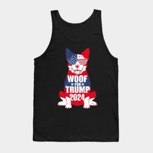 Woof For Trump Election America Usa Dog 2024 Tank Top